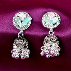 Elegant CZ Tassel Jhumka Earrings â€“ Long Dangle Bridal Drop Earrings for Women