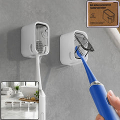 Self Adhesive Dustproof Toothbrush Holder â€“ Space-saving Wall Mount