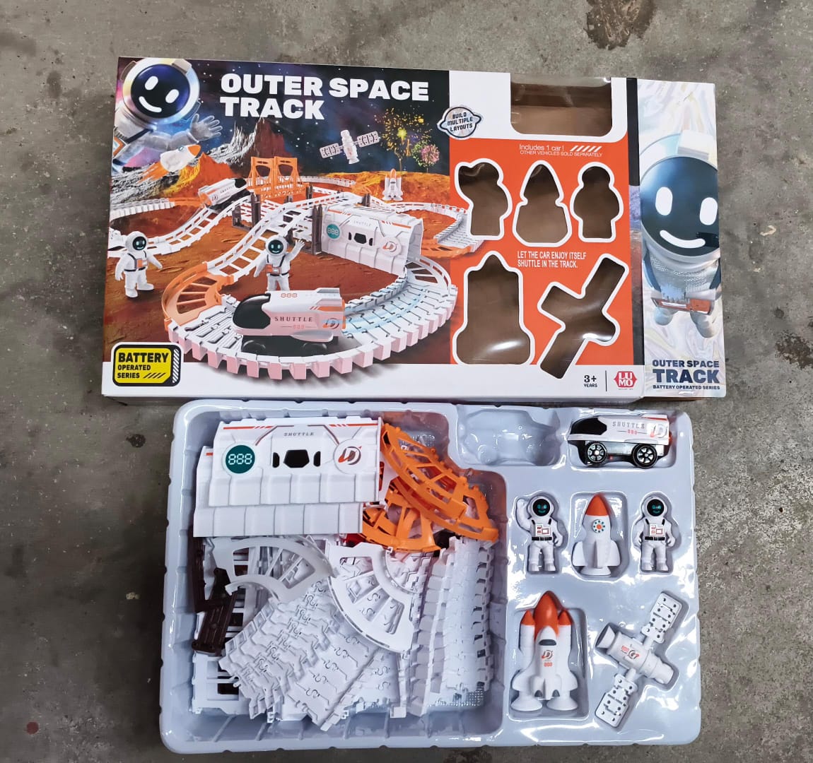 Outer Space Race Track Play Scene