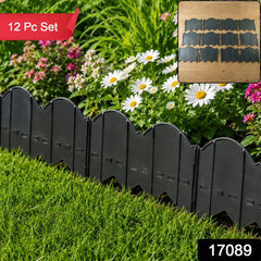 Decorative plastic garden lawn edging border, 12 piece set