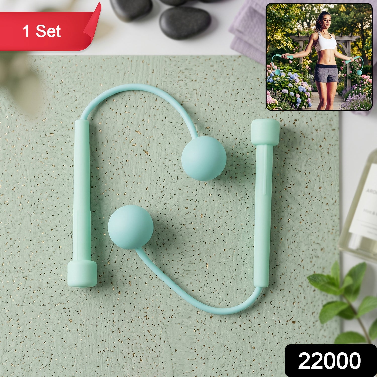 Cordless Fitness Skipping Rope Wrist Ball Exercise Tool (1 Set)