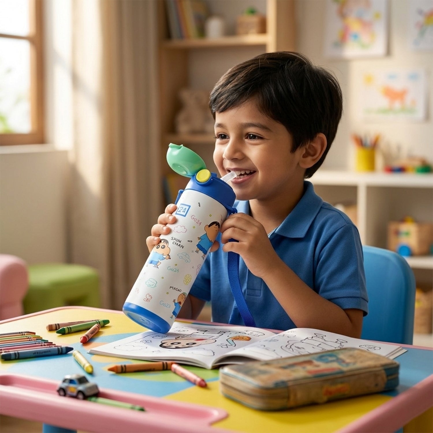 Pexpo Kids School Stainless Steel Water Bottle 500 ML Approx (1 Pc)