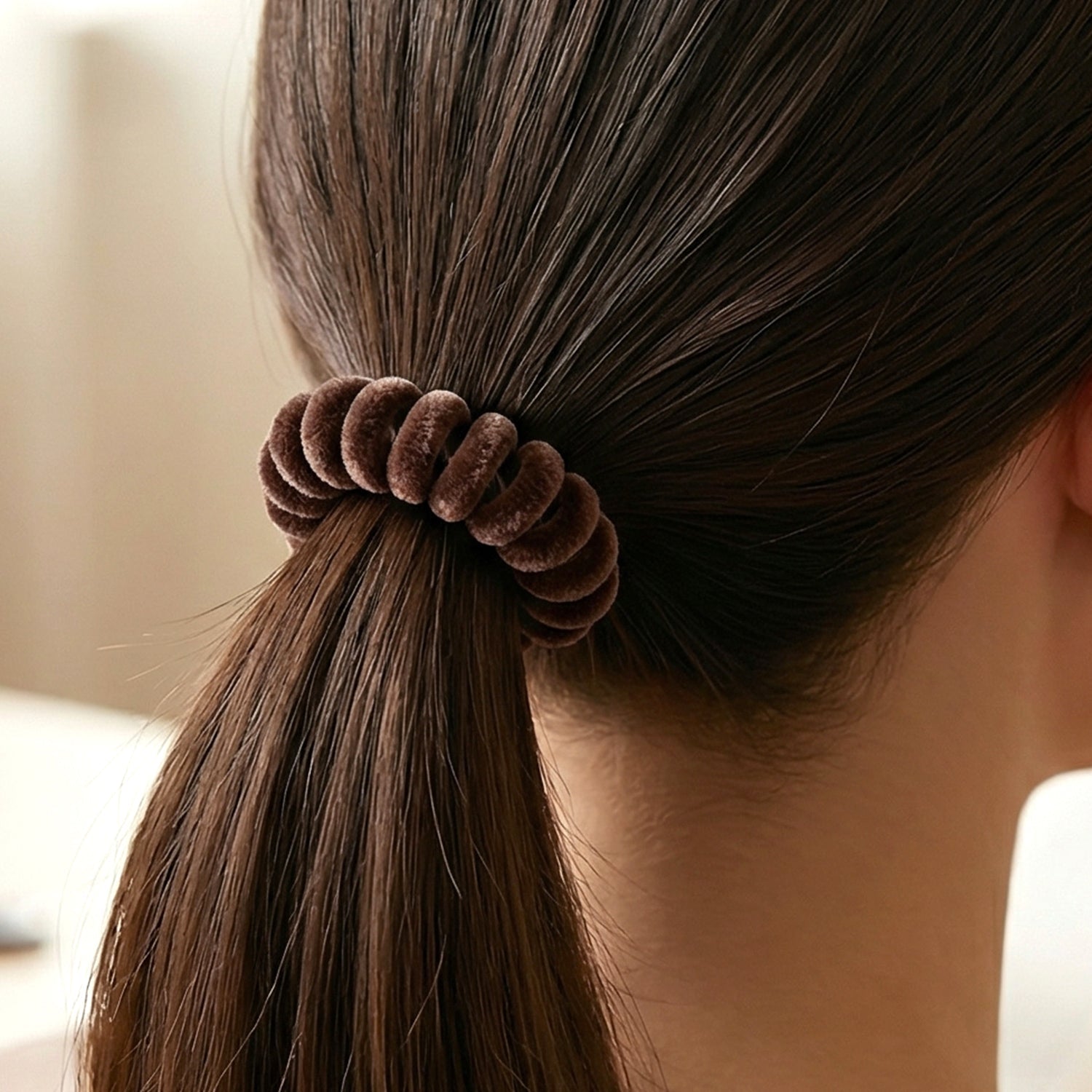Soft Stretchable Telephone Wire Style Hair Bands Set (1 Pc)