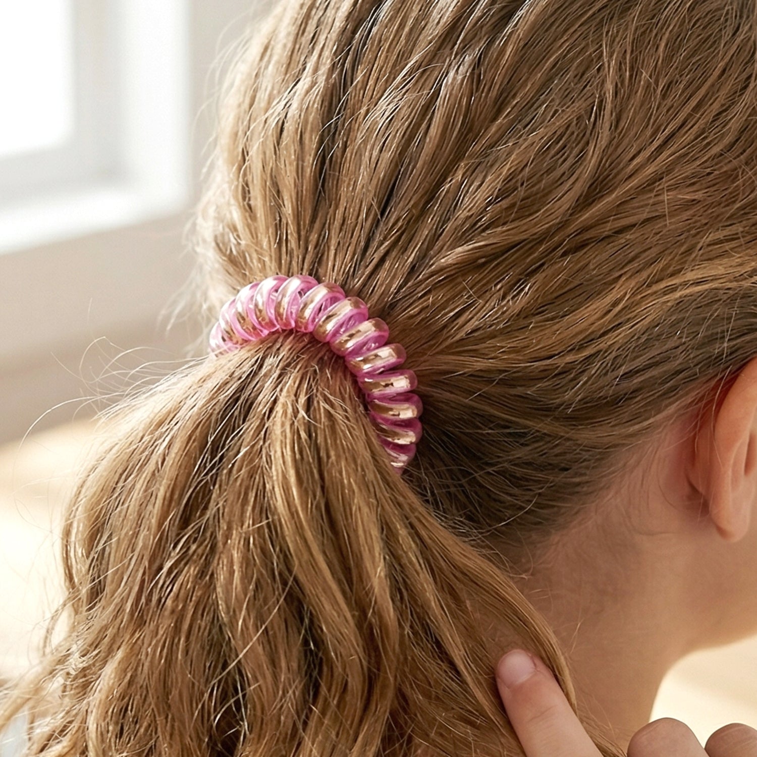 Soft Stretchable Telephone Wire Style Hair Bands Set (1 Pc, Mix Color)