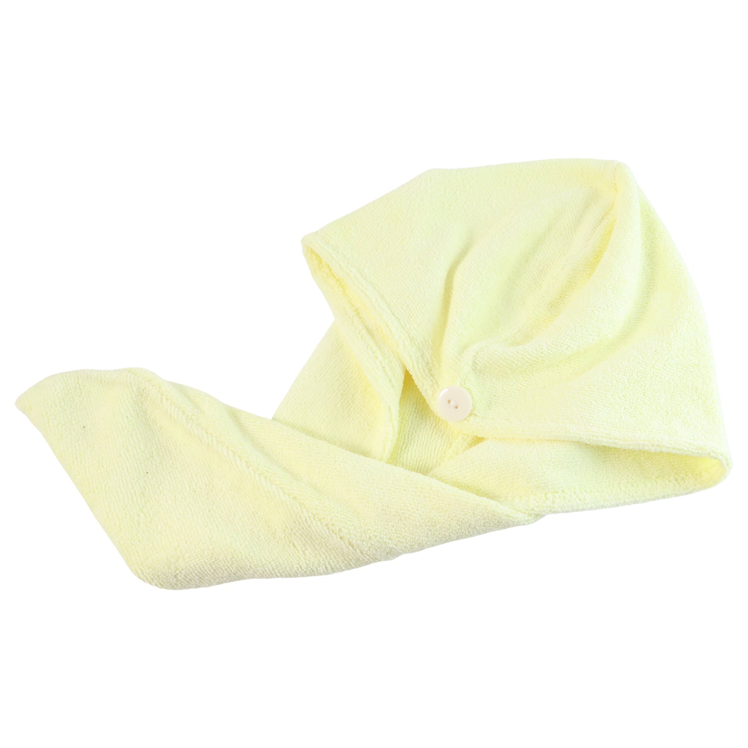 DeoDap Quick Turban Hair-Drying Absorbent Microfiber Towel - back with button