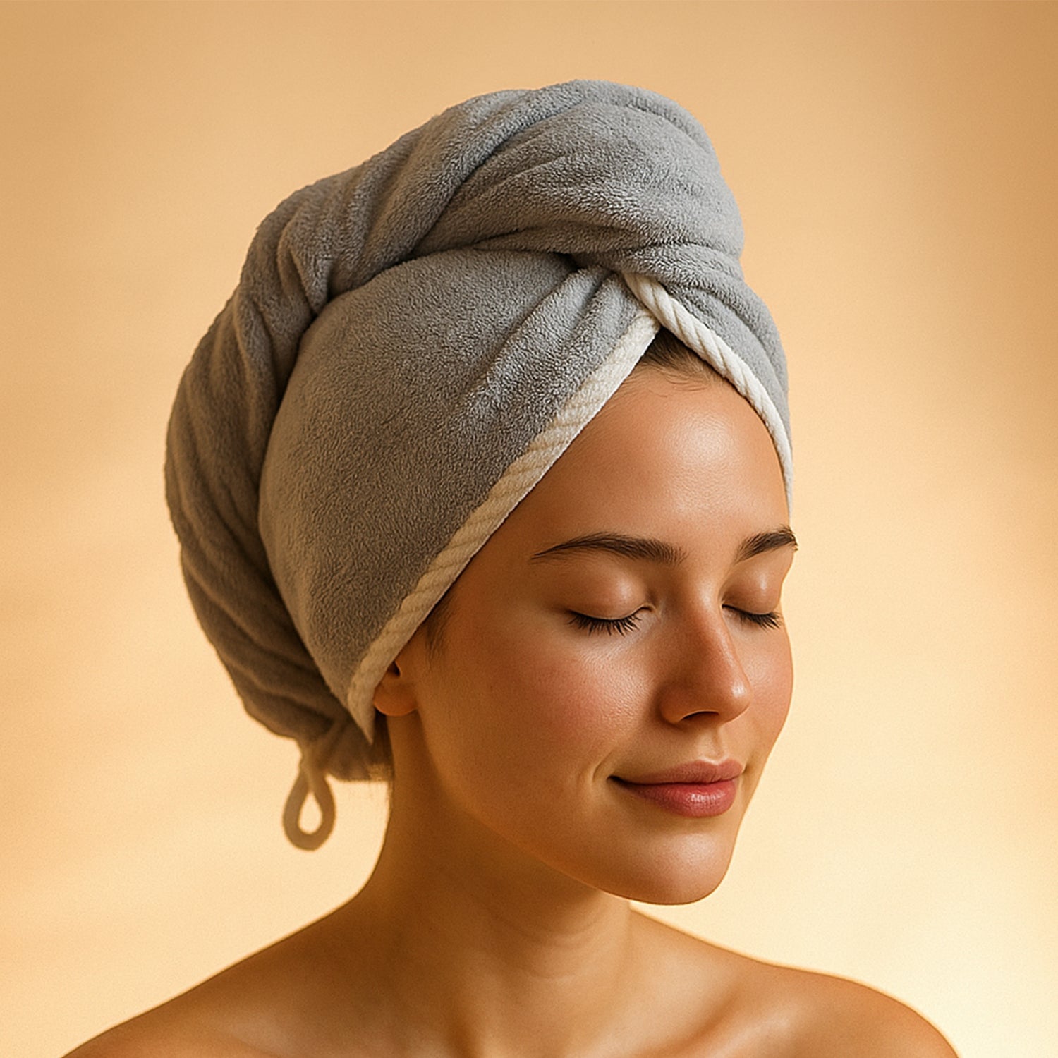 DeoDap Hair Drying Magic Hair Cap Towel - angle