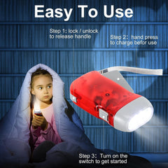 2-LED Hand Press Torch â€“ Battery-Free Hand Crank Flashlight