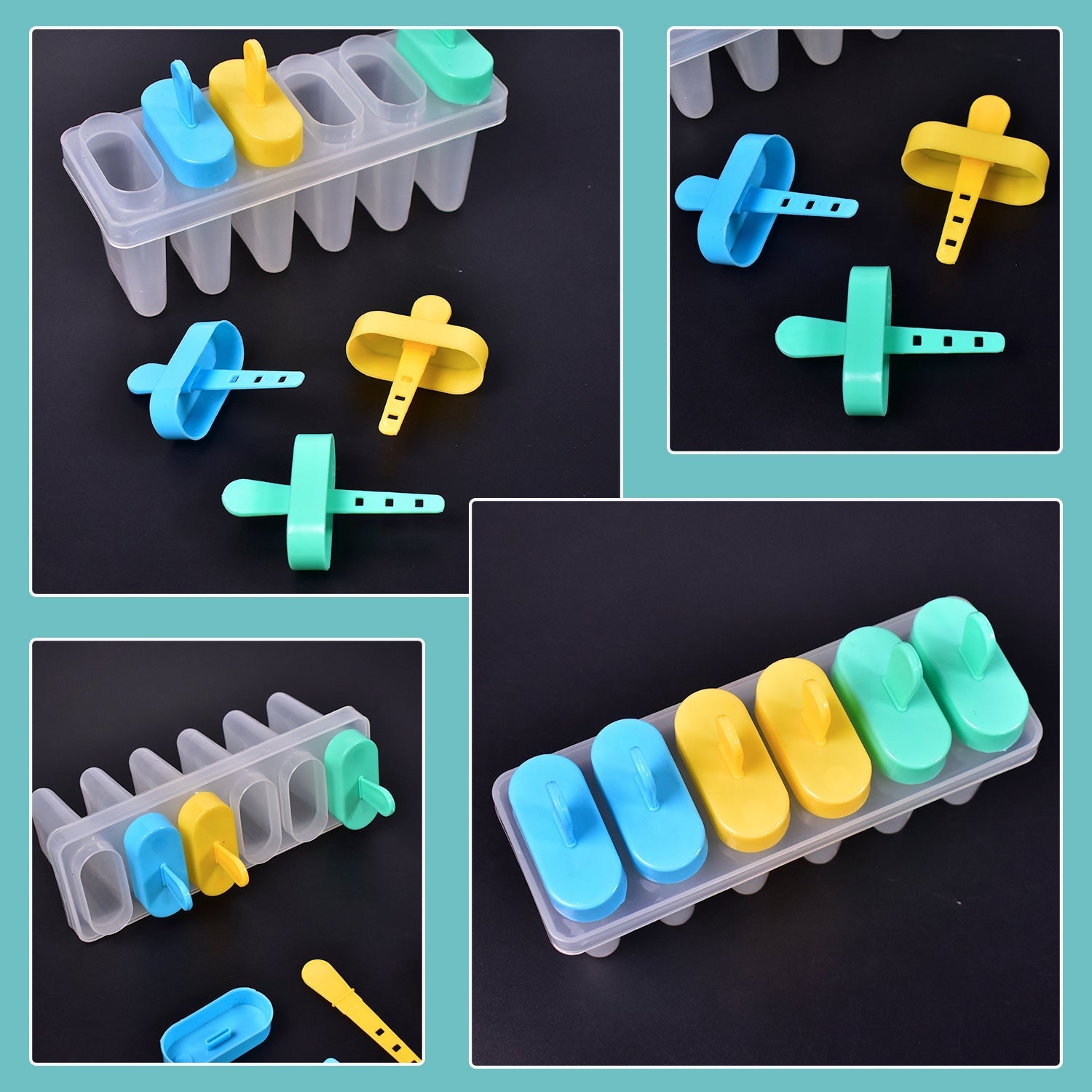 Ice Candy Maker Upgrade sicle Molds Sets 6 Ice  Makers Reusable Ice Lolly Cream Mold Home-Made sicles Mould with Stick