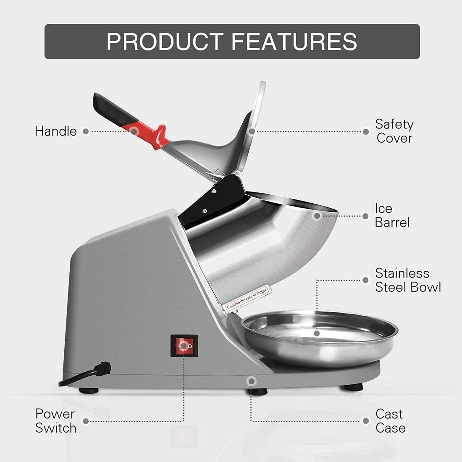Electric ice crushing machine in a modern kitchen setting