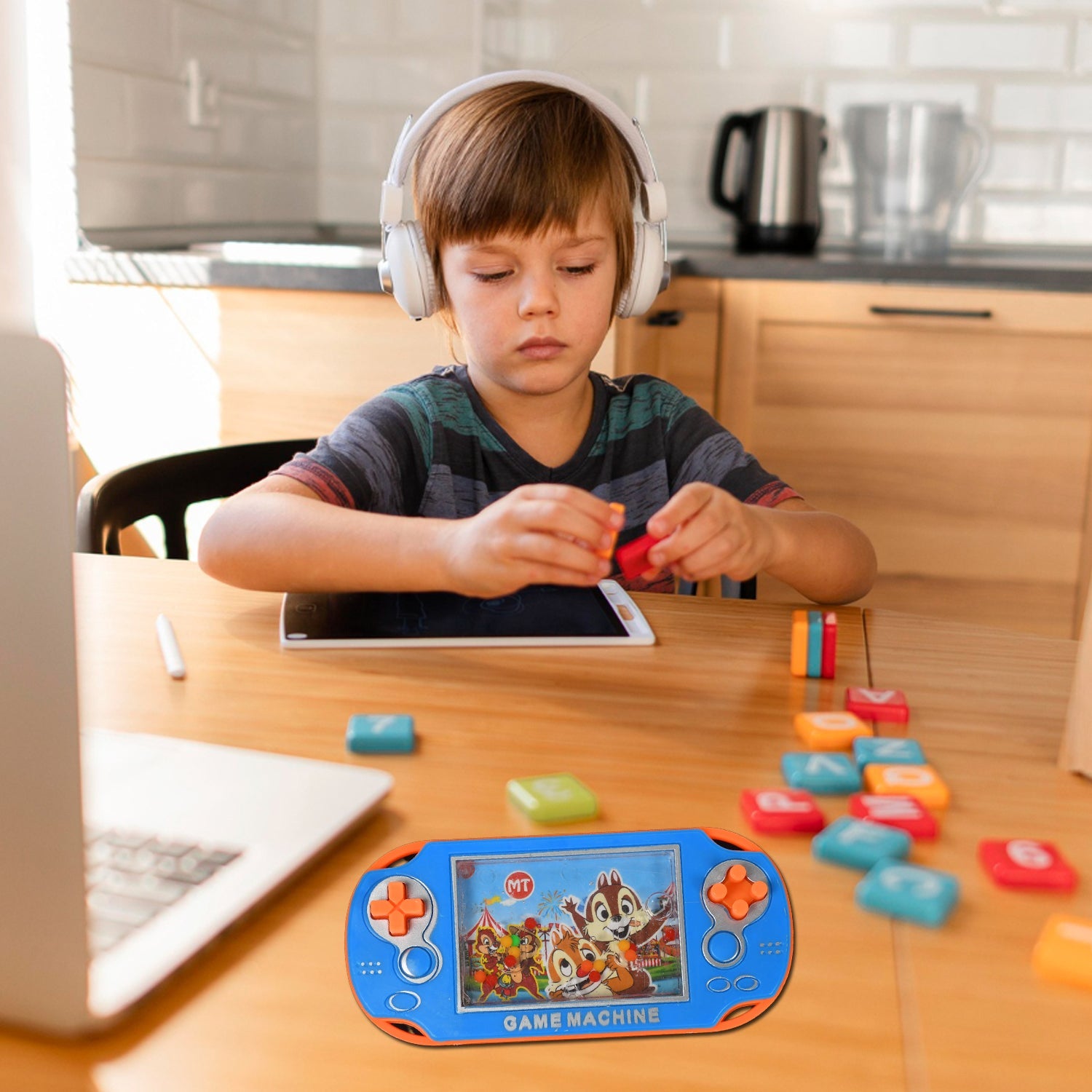 Kids enjoying the handheld squeeze bubble game toy