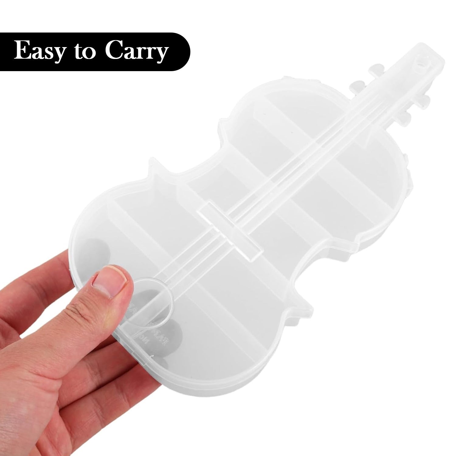 Violin-shaped multi-compartment organizer for jewellery and craft supplies
