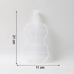 Multi-compartment violin-shaped storage case for beads and buttons