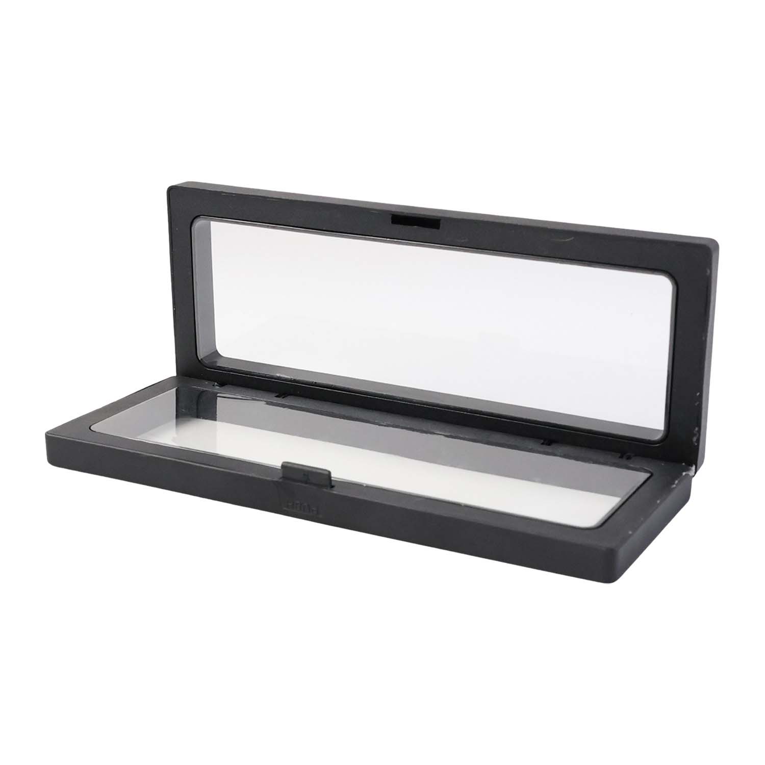 Floating frame jewelry display box showcasing an item