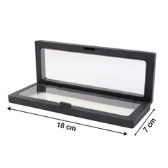 Side view of transparent jewelry display box 18x7cm