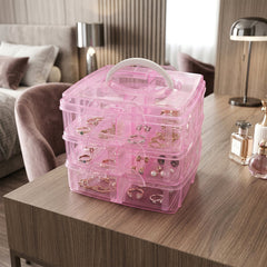 Stackable clear organizer for crafts and jewelry