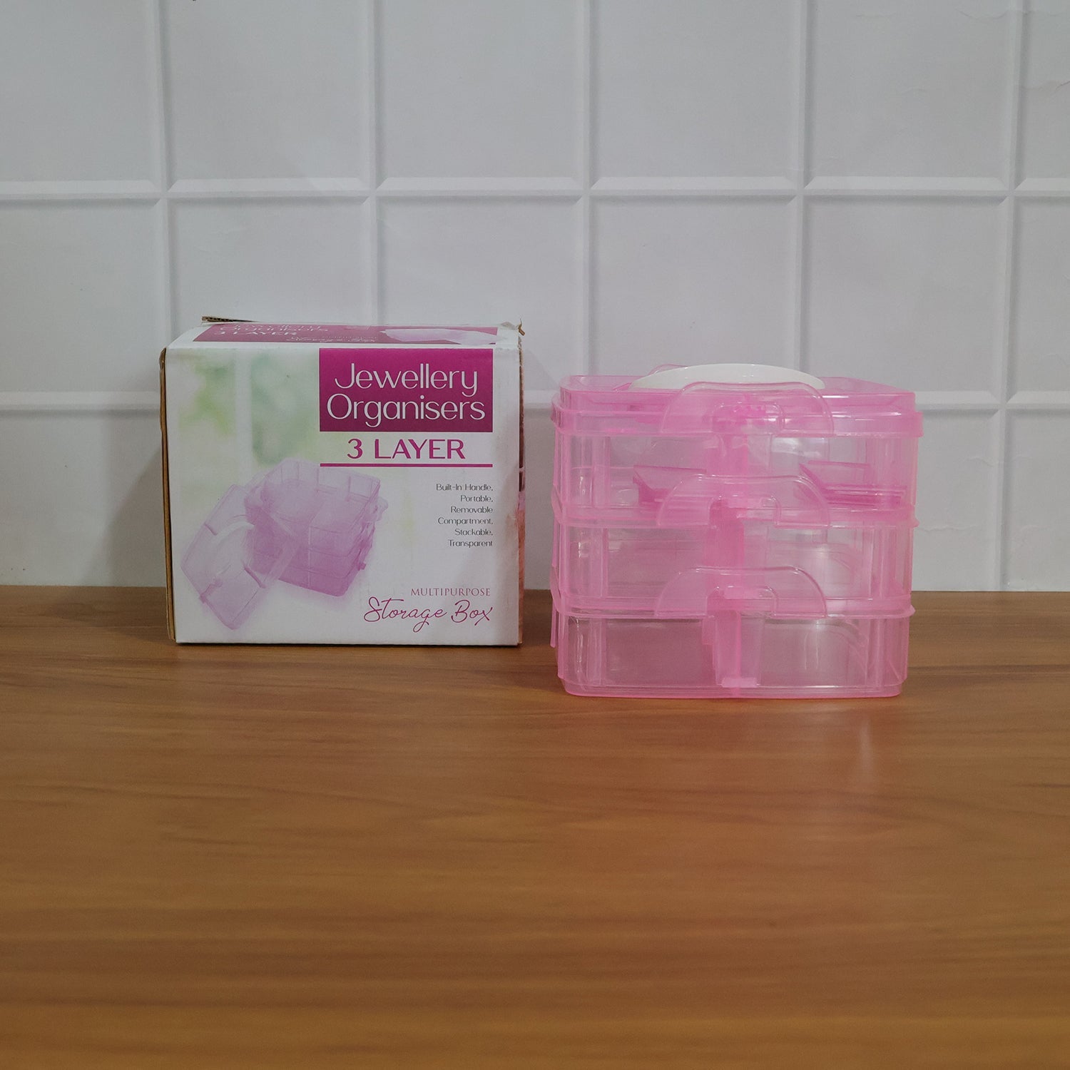 Clear plastic storage box for small items