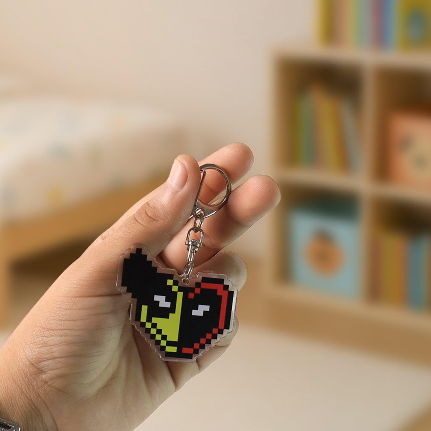 Pixel Style Acrylic Keychain backside