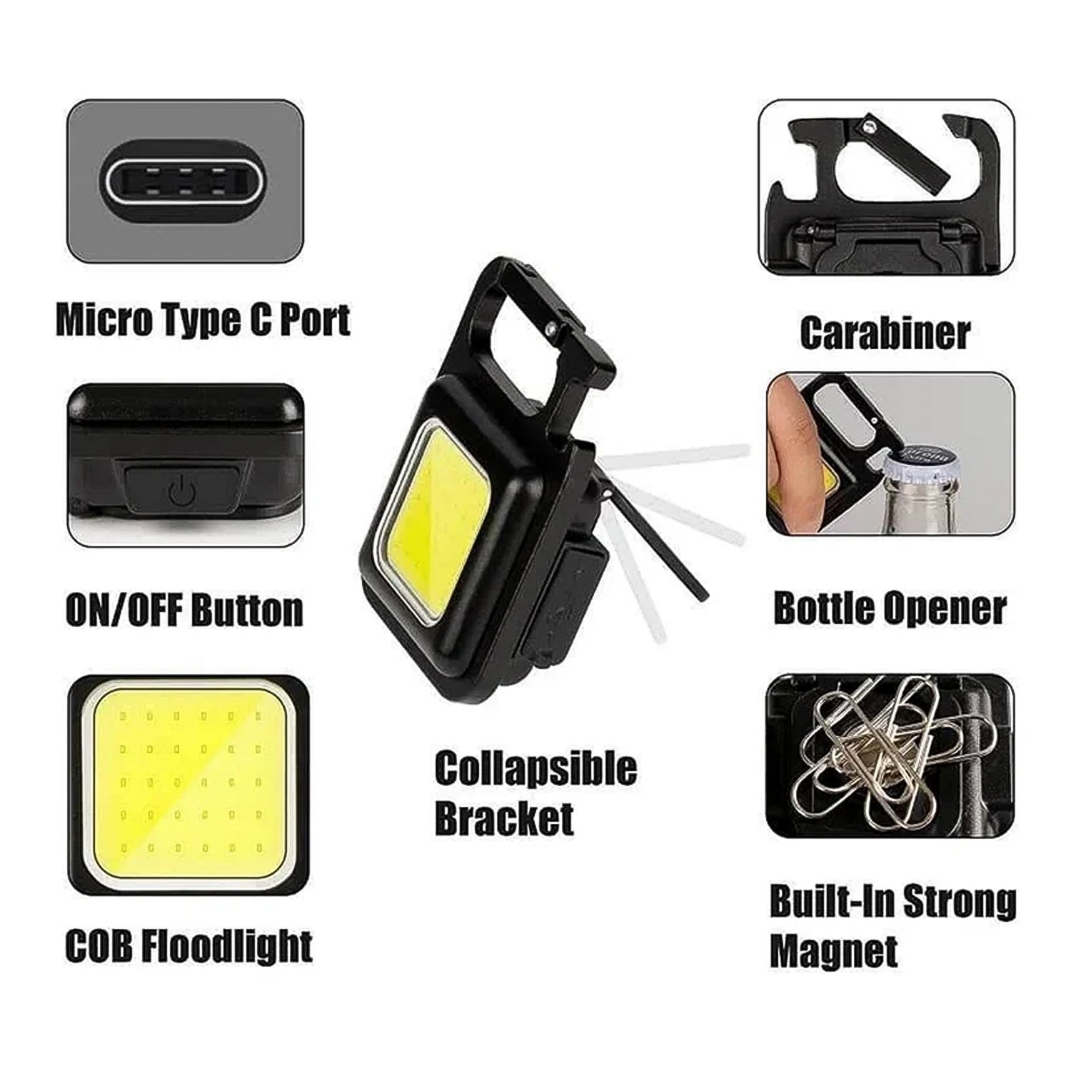 DeoDap Mini Rechargeable Keychain Flashlight - scale