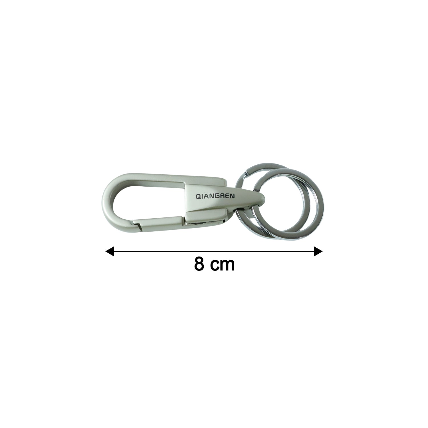 Stylish metal key holder carabiner in hand