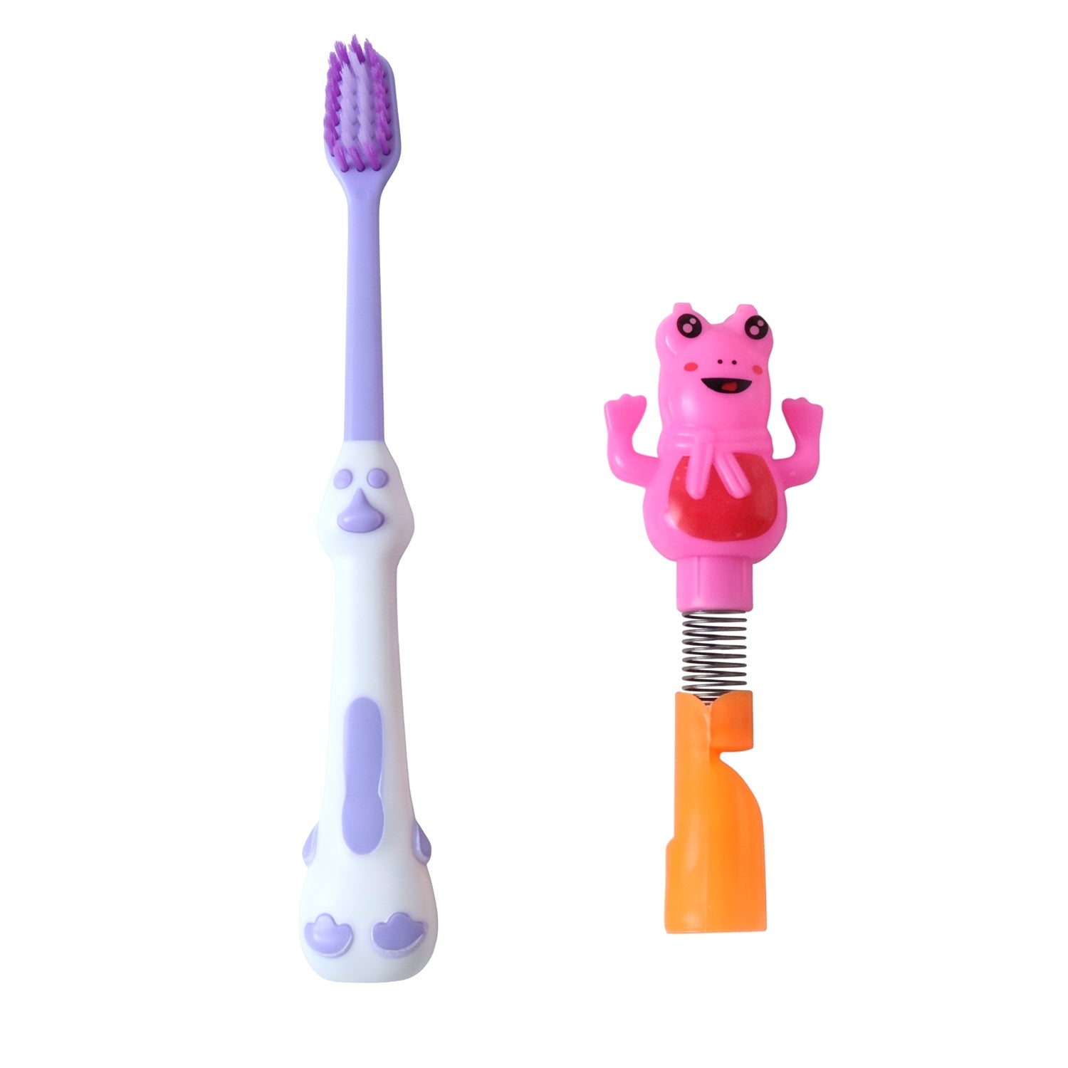 Kids Cartoon Spring Frog toothbrush ergonomic handle