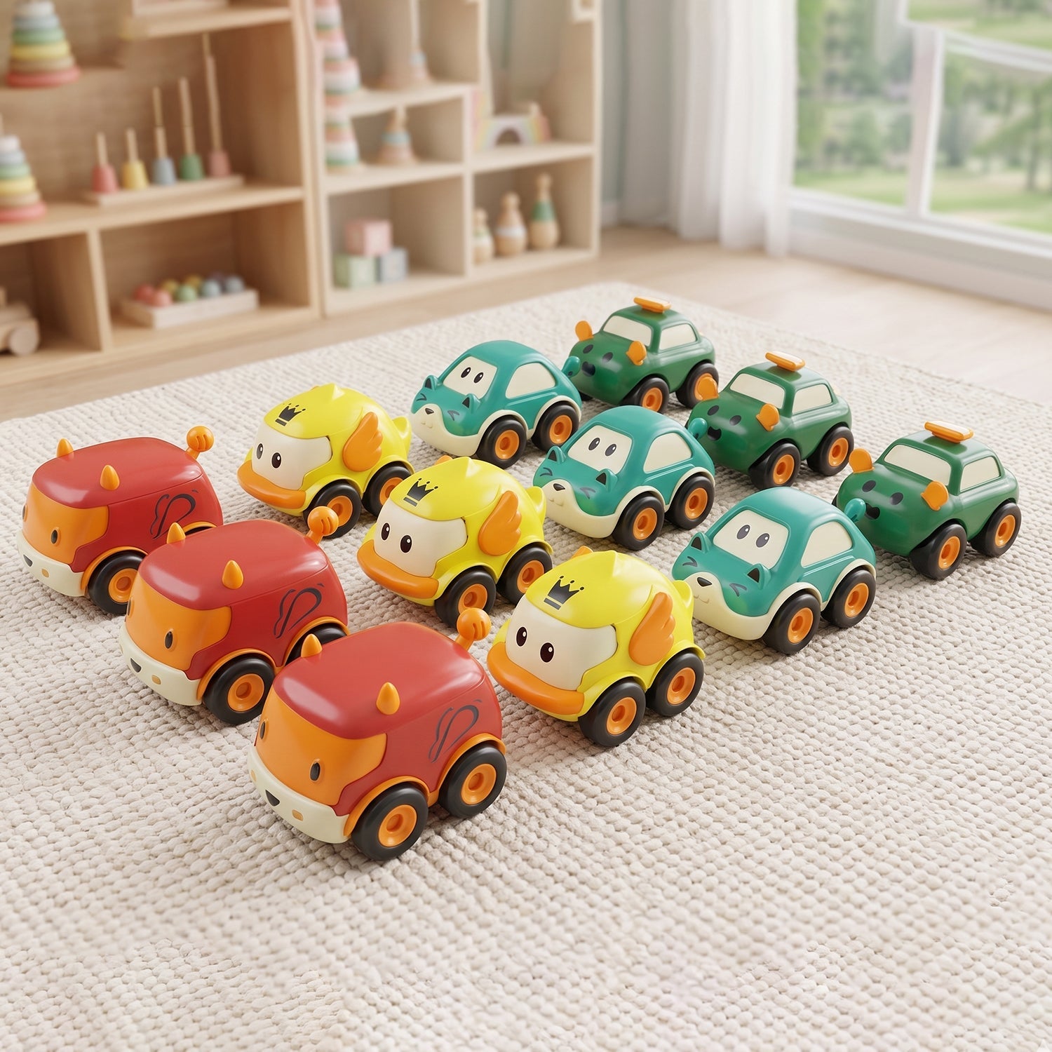 Assorted Funwoods toy cars for children