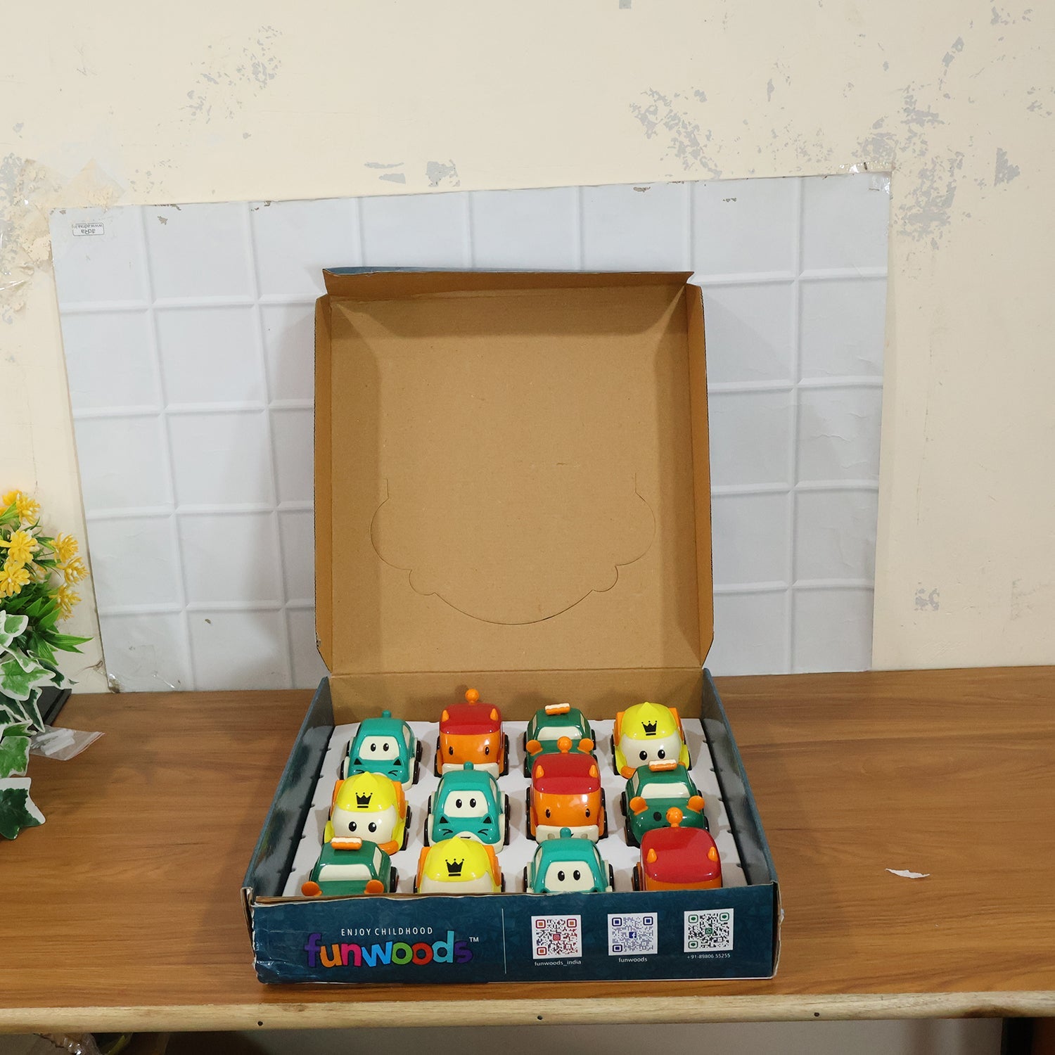 Funwoods Scurry toy cars collection in playroom