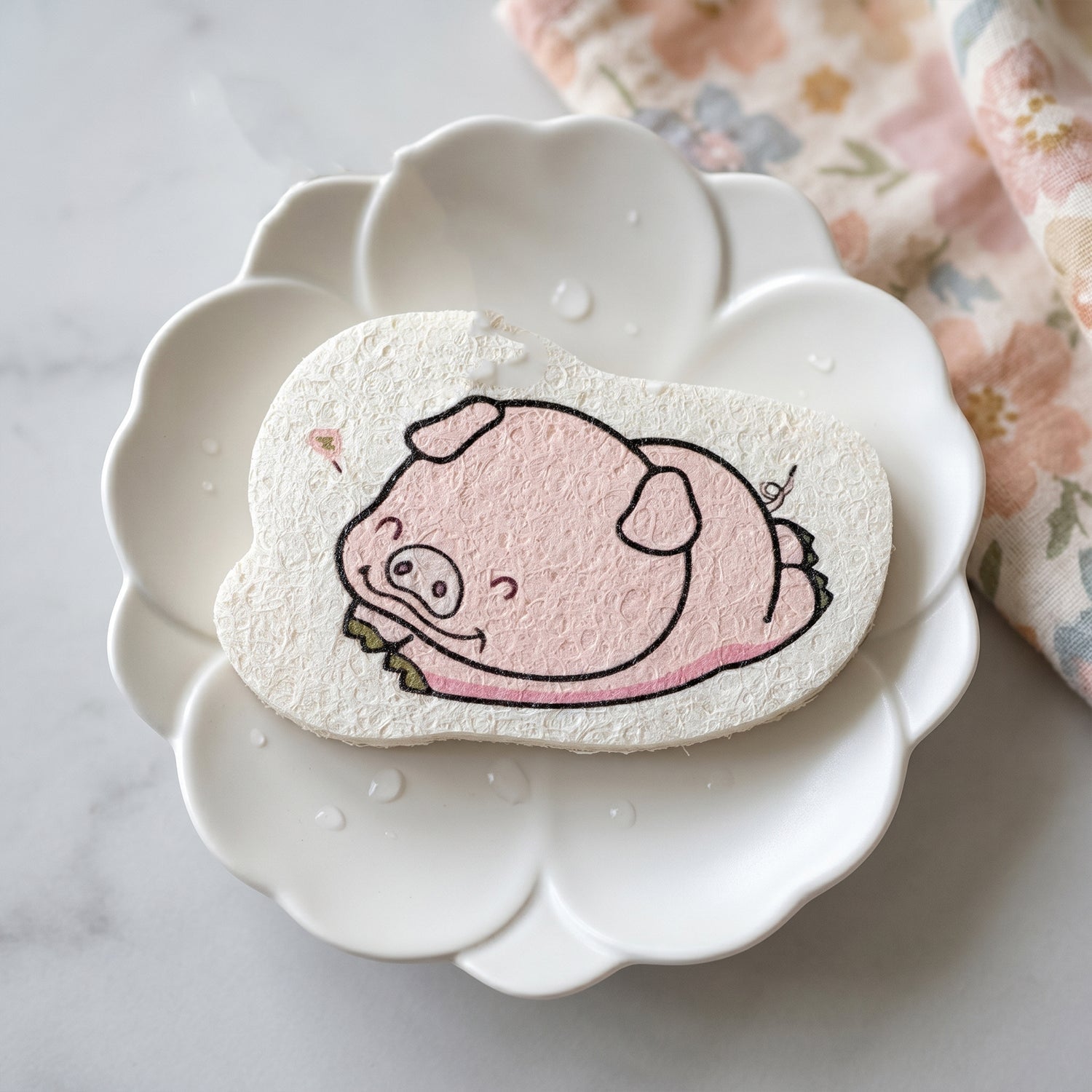 Cartoon bath scrubber sponge ready for daily use