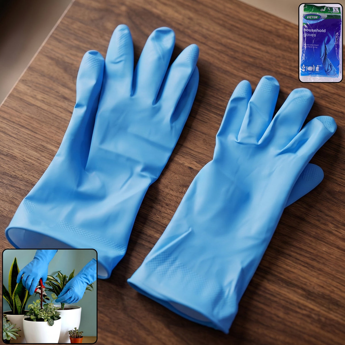 Large blue Victor cleaning rubber gloves