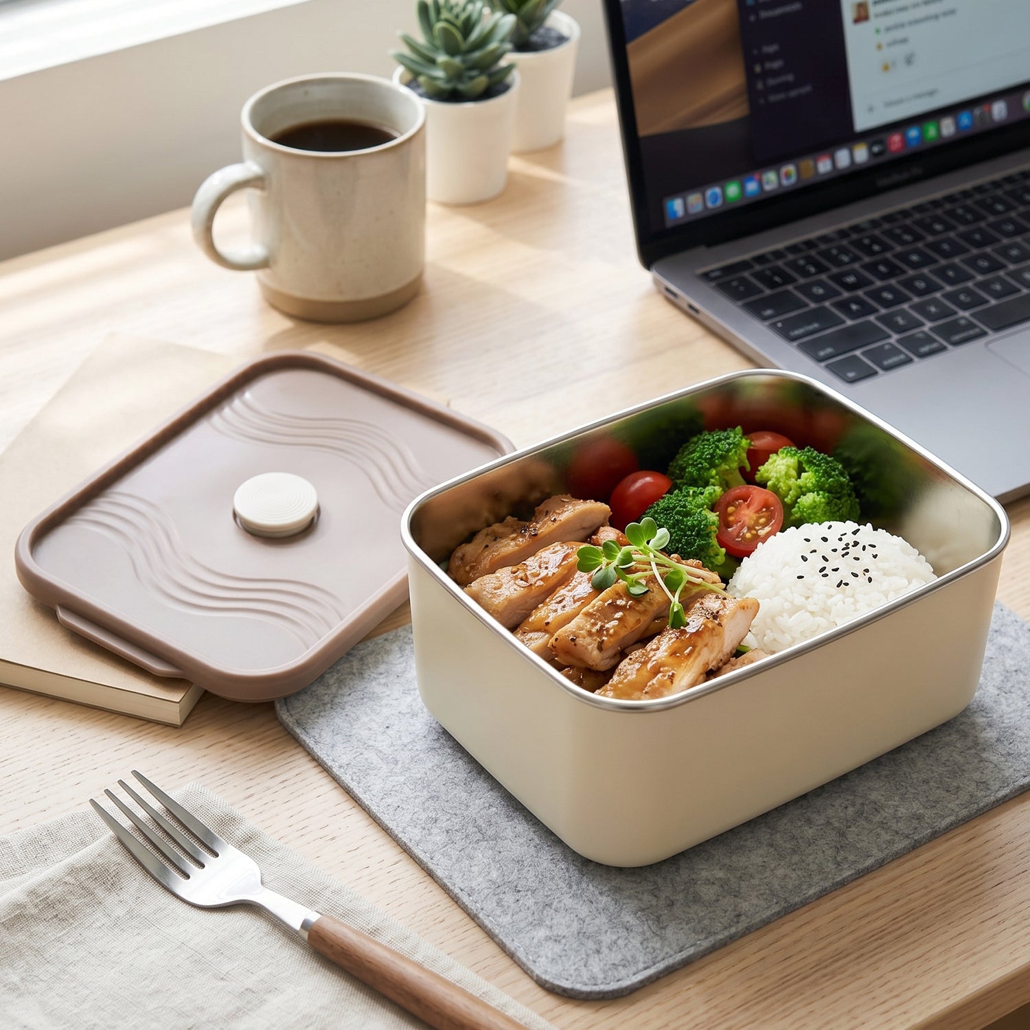 Stackable plastic containers inside insulated carry bag for lunch on-the-go