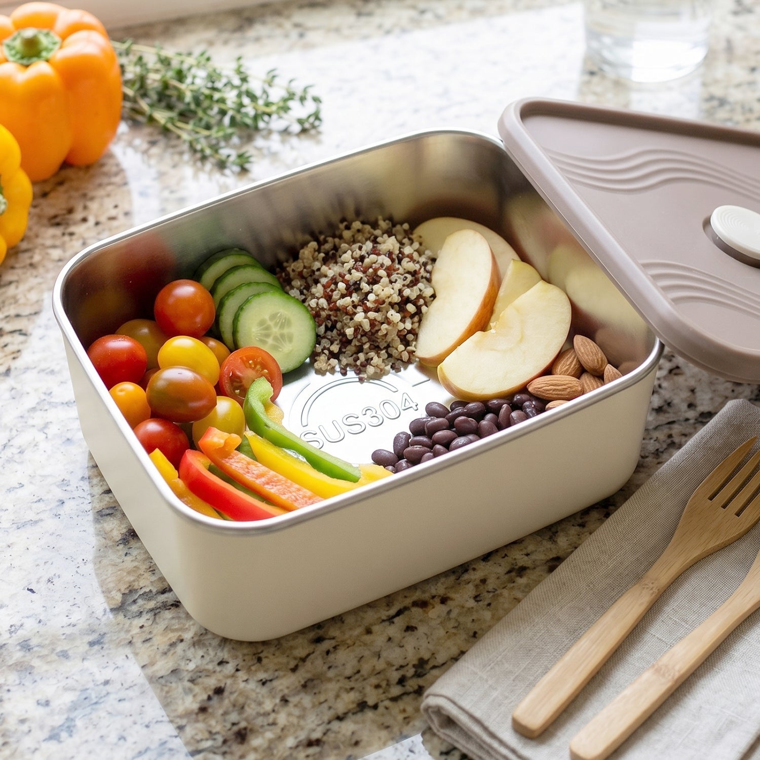 Lightweight insulated lunch bag with handle, perfect for office or school meals