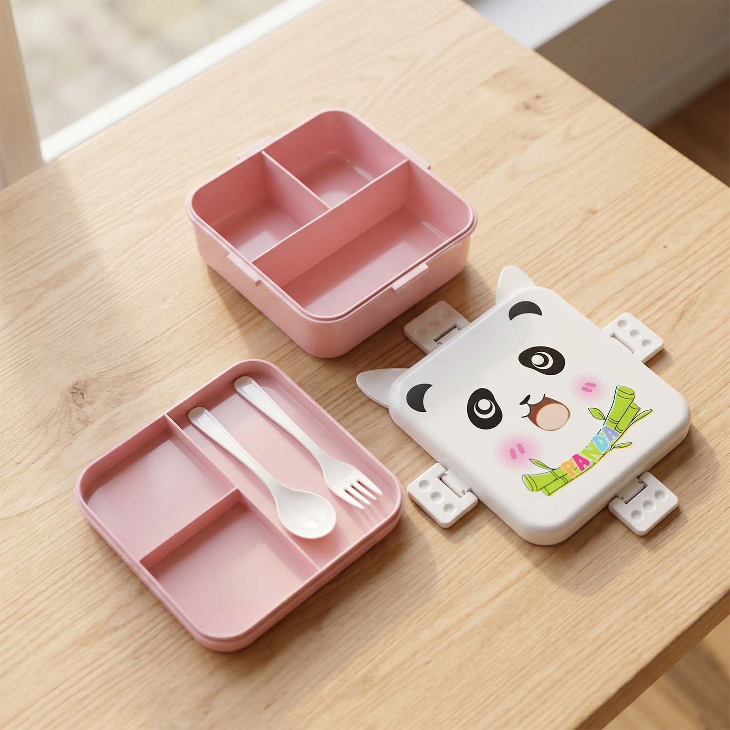 panda kids lunch box side view