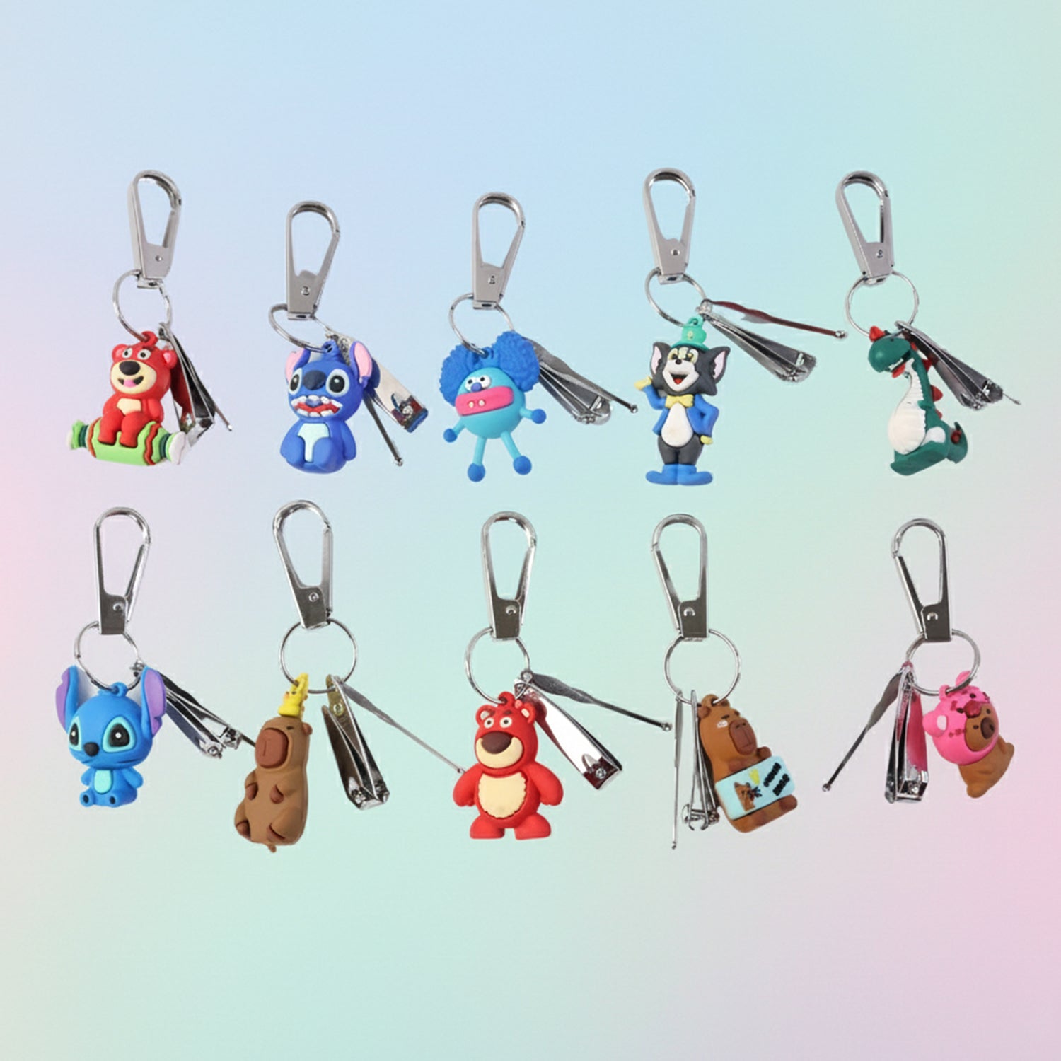 Cartoon design nail cutter keychain side view