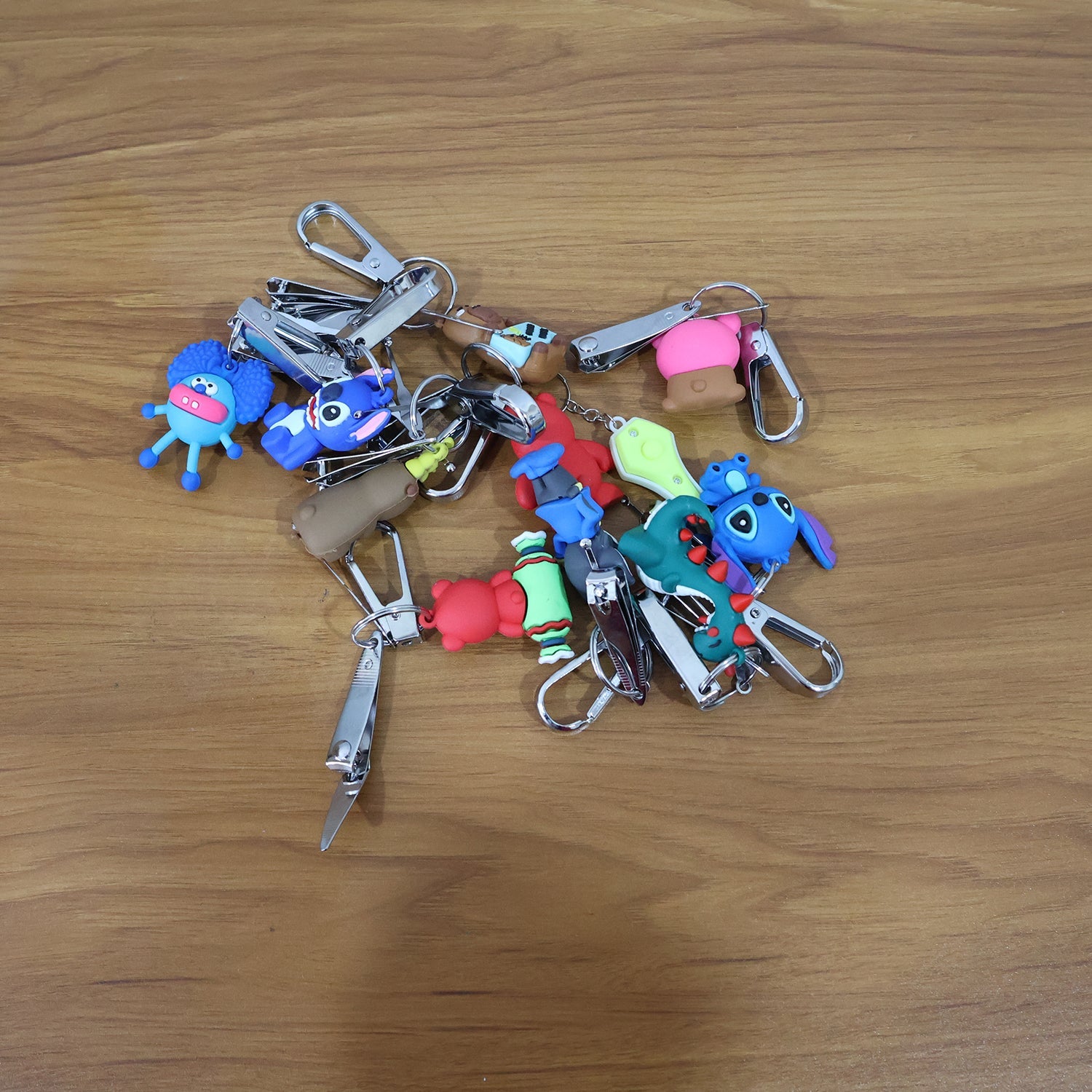 Nail Cutter Keychain in use on keys