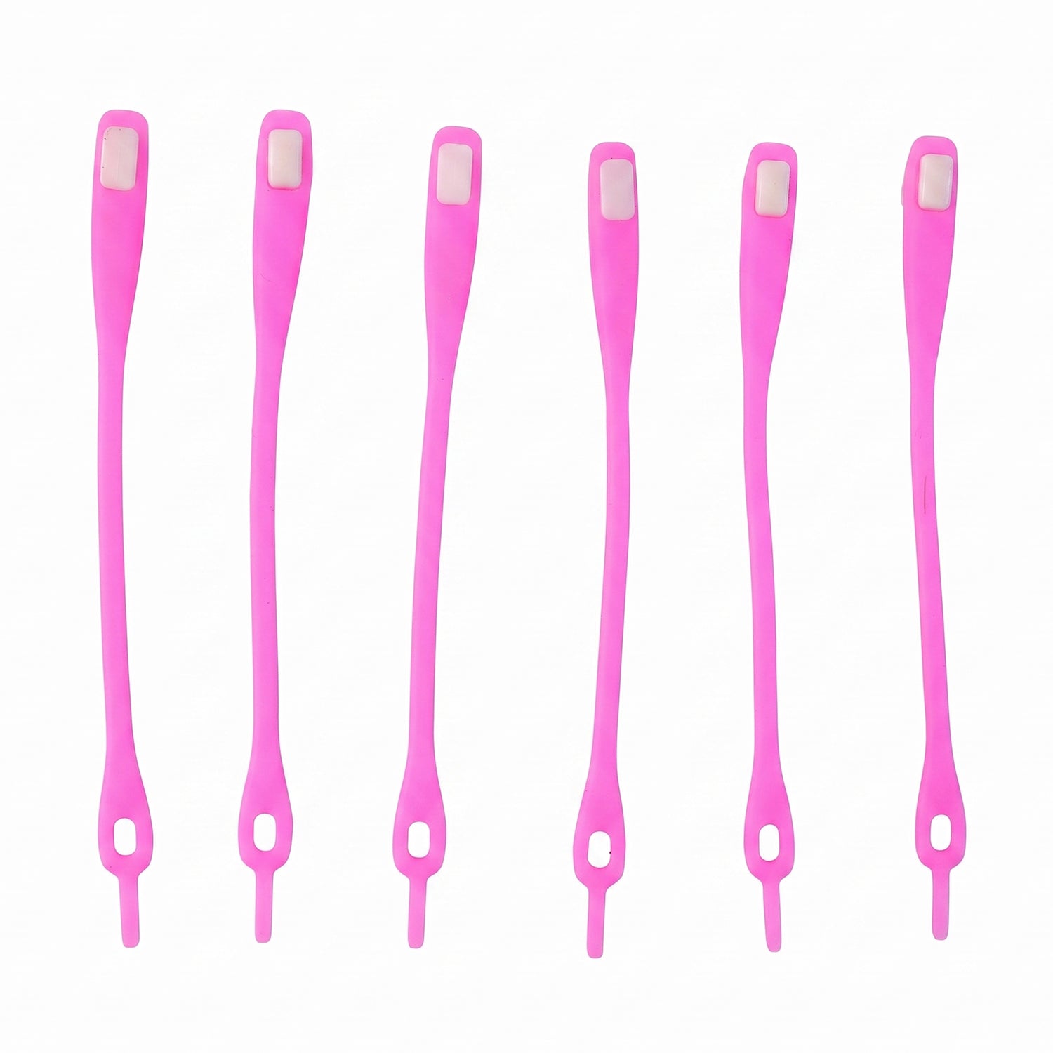 Stretchable silicone shoelaces on white background