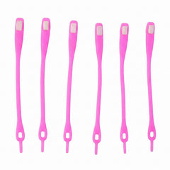 Stretchable silicone shoelaces on white background