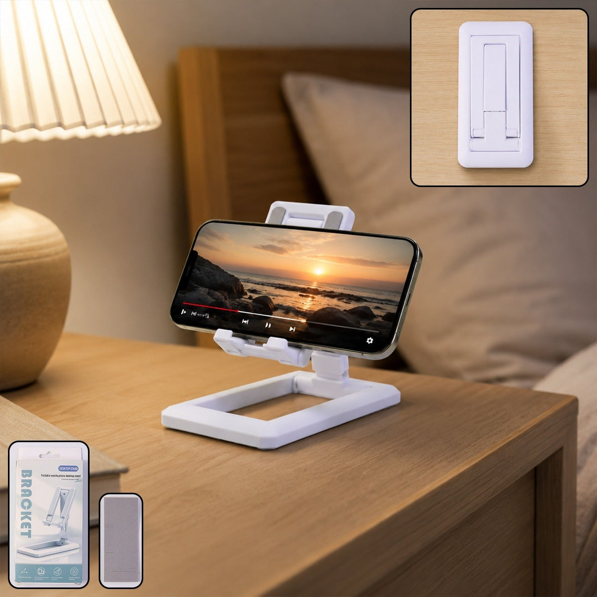 Foldable mobile phone holder stand