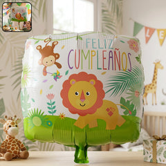 Jungle lion foil balloon party
