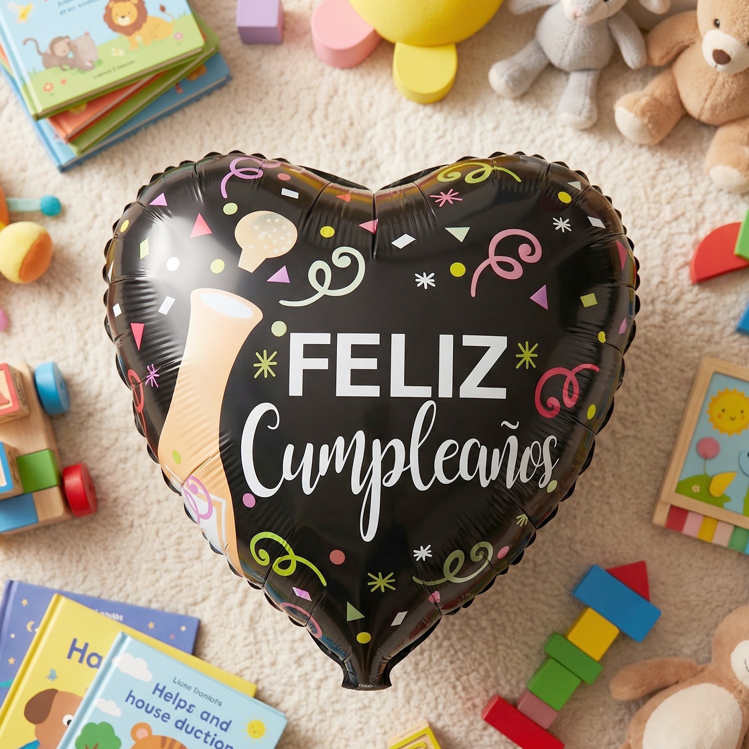 Black foil balloon kids party