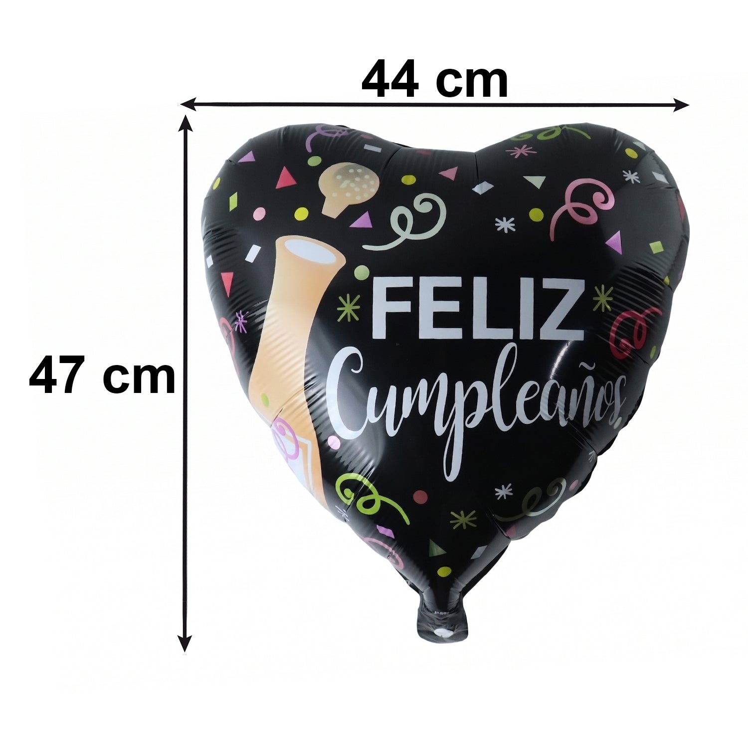 Festive black heart balloon