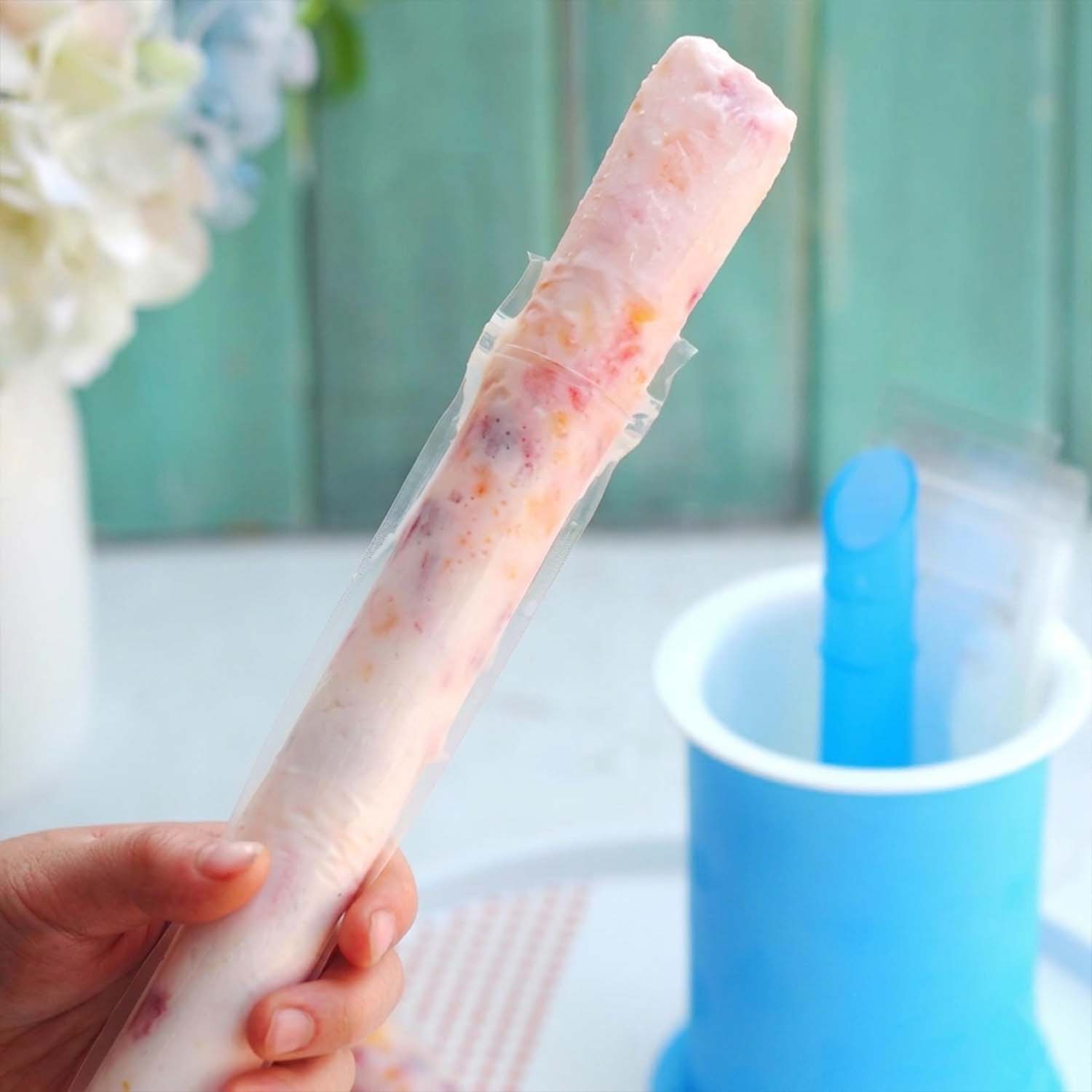 Colorful frozen treats made with silicone mold kit