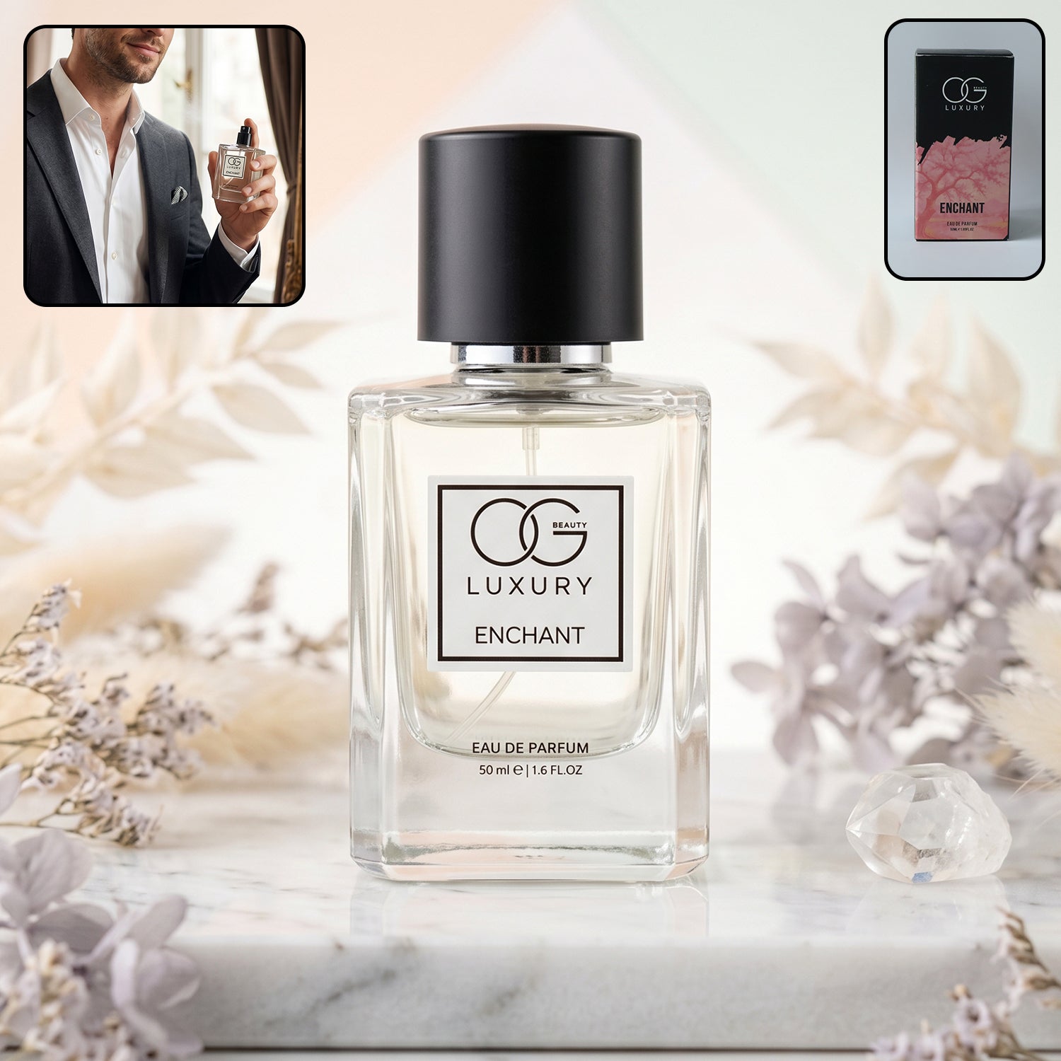 OG Luxury Enchant Eau De Parfum glass bottle front view