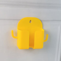 Side view of wall-mounted mobile stand with hook
