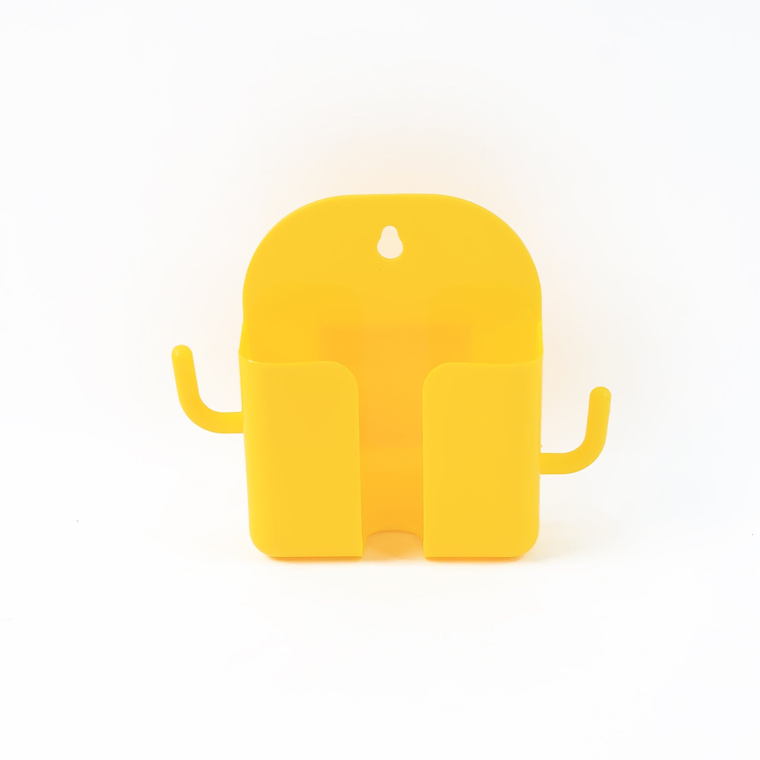 Mobile stand with hook holding accessories on wall