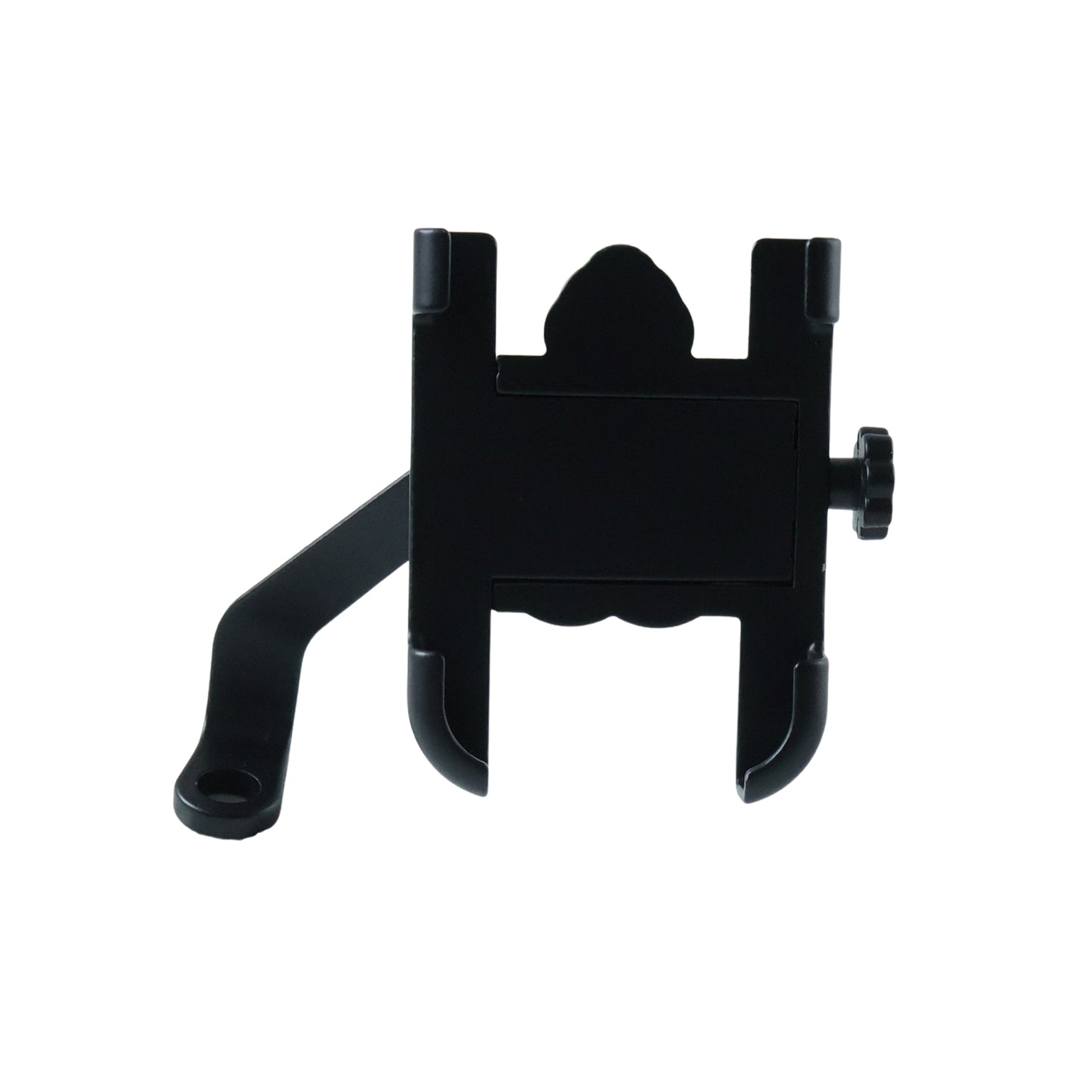 Side view of metal bike phone holder