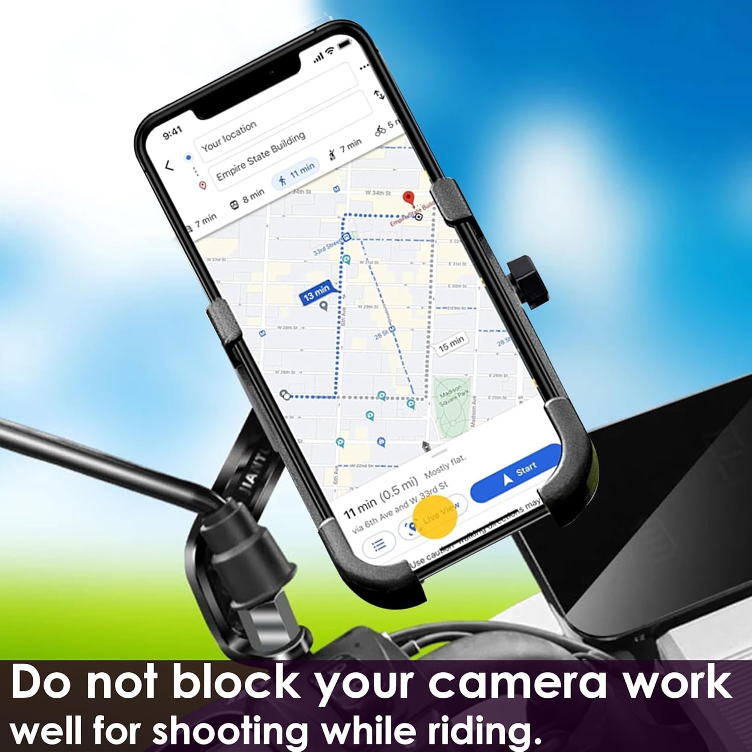 Anti-vibration metal design of phone holder