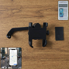 Mobile Phone Holder With Easy Adjustable Rear View Mirror Mount Solid Metal Cradle Stand Suitable for Bike & Mobile Phones