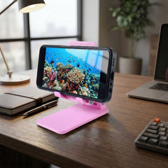 compact folding phone stand for office and home