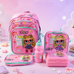 5 in 1 School Bag Set Includes Lunch Bag 14 Inch Bag  1 Set Mix