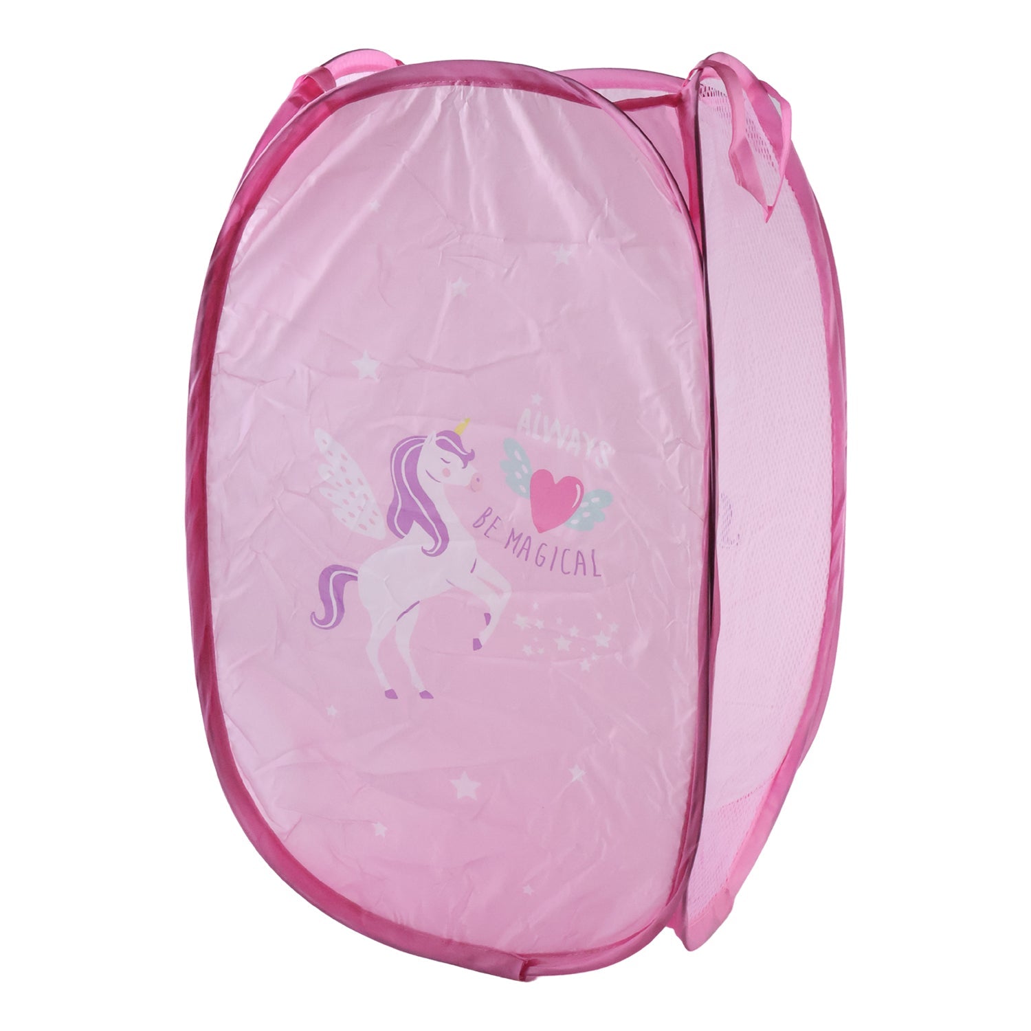 foldable pink clothes hamper unicorn