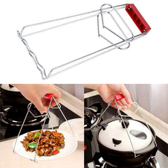 Hot cookware gripper tong with heat-resistant handle